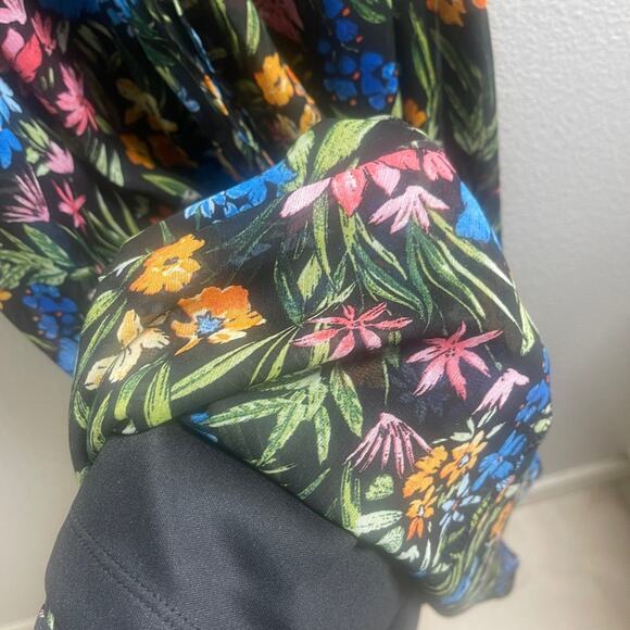 Kensie Blossoms Floral Print V-Neck Short Sleeve A-Line Dress size Zero - Picture 14 of 16